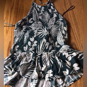 Patrons of Peace Ruched Green Floral Halter NWT Sz. M